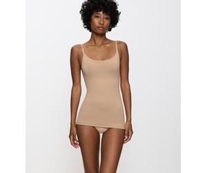 Shapinghemd TRIUMPH "Trendy Sensation", Damen, Gr. L, N-Gr, beige (smooth natur), Single Jersey, Obermaterial: 87% Polyamid, 13% Elasthan, unifarben, körpernah, tiefer Rundhals, Unterhemden, Spaghetti