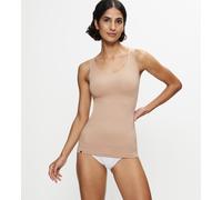 Shapinghemd TRIUMPH "Trendy Sensation", Damen, Gr. XL, N-Gr, beige (smooth natur), Single Jersey, Obermaterial: 87% Polyamid, 13% Elasthan, unifarben, körpernah, tiefer Rundhals, Unterhemden, breite T