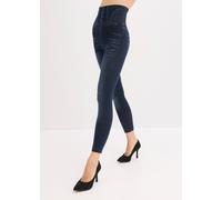 Shapingleggings BONPRIX "Shape Seamless Leggings Jeansoptik mit starker Formkraft", Damen, Gr. 56/58 (XXXL), N-Gr, blau (blau jeansoptik), Obermaterial: 49% Polyester, 46% Baumwolle, 5% Elasthan, Hose