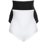 Shapingpants BONPRIX, Damen, Gr. 48, 2 Stk., schwarz (schwarz, weiß), Obermaterial: 80% Polyamid, 20% Elasthan. Spitze: 90% Polyamid, 10% Elasthan, unifarben, Unterhosen, schmale Passform, leicht form