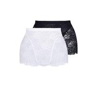Shapingpants SASSA "Functional Lace", Damen, Gr. 70, schwarz-weiß (weiß, schwarz), Spitze, Obermaterial: 89% Polyamid, 11% Elasthan, unifarben, körpernah, Unterhosen, komplett aus elastischer, florale