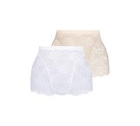 Shapingpants SASSA "Functional Lace", Damen, Gr. 70, weiß (beige, weiß), Spitze, Obermaterial: 89% Polyamid, 11% Elasthan, unifarben, körpernah, Unterhosen, komplett aus elastischer, floraler Spitze,