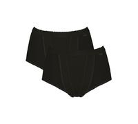 Shapingslip SLOGGI "Control", Damen, Gr. 46, schwarz, Single Jersey, Obermaterial: 94% Baumwolle, 6% Elasthan, gemustert, unifarben, figurbetont, Unterhosen, doppellagige Bauchpartie, formend, Baumwol