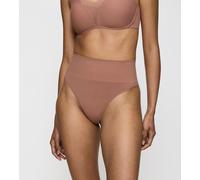 Shapingslip TRIUMPH "Soft Sculpt", Damen, Gr. 38, braun (toasted almond), Single Jersey, Obermaterial: 78% Polyamid, 22% Elasthan, unifarben, körpernah, Unterhosen, nahtlos, formend, leichter Bauchweg