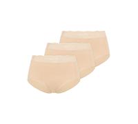 Shapingslip YSABEL MORA, Damen, Gr. XL, beige, Single Jersey, Obermaterial: 90% Baumwolle, 10% Elasthan, körpernah, Unterhosen, Baumwollmix, elastisch, leichter Shape-Effekt, Spitze (58563404-XL) beig