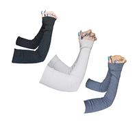 Share Maison Armstulpen für Damen, Wollstrick, Kaschmir, lange fingerlose Armstulpen, 50 cm, Winterhandschuhe, 31 - 3 Paar (schwarz + weiß + grau), Medium