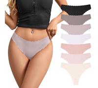 SHARICCA Nahtlos Unsichtbarer Tangas Unterwäsche Frauen No Show Thong mit Niedriger Taille Seamless Slips Höschen Weich Panties Set (Mehrfarbig-7P04,M)