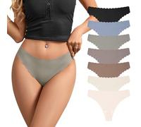 SHARICCA Nahtlos Unsichtbarer Tangas Unterwäsche Frauen No Show Thong mit Niedriger Taille Seamless Slips Höschen Weich Panties Set (Mehrfarbig-7P03,M)
