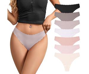 SHARICCA Nahtlos Unsichtbarer Tangas Unterwäsche Frauen No Show Thong mit Niedriger Taille Seamless Slips Höschen Weich Panties Set (Mehrfarbig-7P04,M)