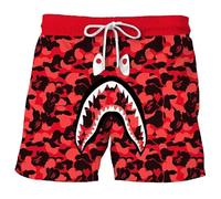 Shark Camo Unisex-Hose, Sporthose, Freizeit-Shorts, Strand-Shorts, Schwimmhose, J, XL