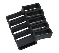 Sharplace 10 Gummi Armband Gurtschlaufen Wanduhr Armbandhalter Verschlussring Ersatz Schlaufen für Wanduhrarmbänder - Schwarz, 22 MM