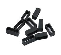 Sharplace 10 Gummi Armband Gurtschlaufen Wanduhr Armbandhalter Verschlussring Ersatz Schlaufen für Wanduhrarmbänder - Schwarz, 14 MM