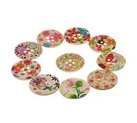Sharplace 10 Holzknöpfe Dekoknöpfe Knöpfe Kinderknöpfe Knopfmischung Knopfset, Motiv, 5cm