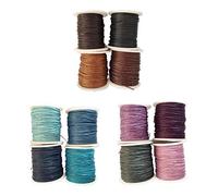 Sharplace 12 Rollen geflochtene gewachste Baumwollschnur Wachsband Baumwollkordel 80 Meter lang, Gewachste Kordel 1 mm Perlenschnur mit Spule für DIY Halsketten Armbänder Schmuckherstellung Basteln