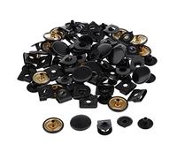 Sharplace 20 Stück Hosenhaken 15mm Metall Druckknöpfe, Augen Verschluss, schneidern Haken und Ösenverschlüsse für Hose, Rock, Pullover, Nähen, Basteln, Kleidung, Jacken, Jeans trägt, Schwarz