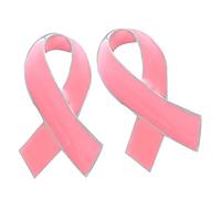 Sharplace 2Pcs Official Pink Ribbon Brosche Pin Abzeichen Brustkrebs Awareness Anstecknadeln für Frauen Geschenke