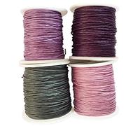 Sharplace 4 Rollen Gewachste Baumwollschnur Wachsband Baumwollkordel 1MM x 80M Gewachste Kordel für Armbänder Schmuckherstellung Halsketten Perlenfaden DIY Handwerk - Farbe 2