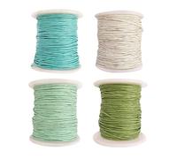 Sharplace 4 Rollen Gewachste Baumwollschnur Wachsband Baumwollkordel 1MM x 80M Gewachste Kordel für Armbänder Schmuckherstellung Halsketten Perlenfaden DIY Handwerk - Farbe 4