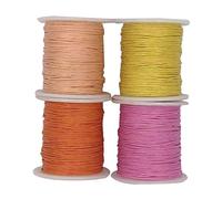 Sharplace 4 Rollen Gewachste Baumwollschnur Wachsband Baumwollkordel 1MM x 80M Gewachste Kordel für Armbänder Schmuckherstellung Halsketten Perlenfaden DIY Handwerk - Farbe 6