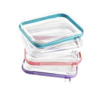 Sharplace 4 Stück durchsichtige Make-up-Taschen, kleine Kosmetiktasche mit Reißverschluss, Make-up-Organisation für Frauen, Kulturbeutel für Flughafen,