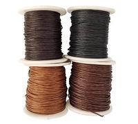 Sharplace 4 Stück Makramee-Baumwollkordel für Armbänder, 80 M x 1 MM Gewachste Baumwollkordel, natürliches Baumwollband, Vintage Kordelgarn für Armbänder Halsketten Perlen Fädeln Schmuck DIY Basteln