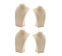 Sharplace 4 Stück Schmuckbüste, Halskette Schmuck Display, Linen Necklace Bust Display Pendant Jewelry Holder Organizer für Store Zuhause Schmuck Aufbewahrung und Präsentation