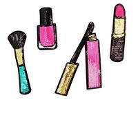 Sharplace 5 Lippenstift Aufnäher Bügelbild Aufbügler Patches Applikation Bügelbilder für Kleidung Jeans Tasche Deko