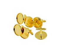 Sharplace 6 Stücke Runde Manschettenknöpfe Rohlinge Für Schmuck Herstellen, Gold