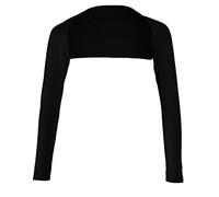 Sharplace Damen Bolero Langarm Kurzarmhemd, Jäckchen Modal Festlich Shrug Crop Top Shrug, Winter Strickjacke Cardigan Open Front Shrugs, Festliche Crop Jacke, Bolerojacke für Kleider Casual, Schwarz
