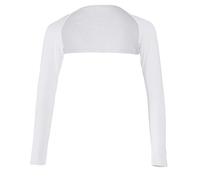 Sharplace Damen Bolero Schulterjäckchen Langarm Jäckchen aus Modal Bolerojacke Hochzeit Festlich Boleroshrug - Weiß, wie beschrieben