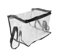 Sharplace Transparente Aufbewahrungstasche für Bücher mit Reißverschluss-Design für Ordnung, leichte, transparente PVC-Tasche mit großem Fassungsvermögen, Schwarz