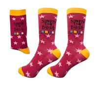 SHATCHI Damen Simply The Best Nana Neuheit Socken für Frauen Designer Socken Großmutter Oma Geburtstag Weihnachten Mo, Rosa und Gelb, Einheitsgröße EU