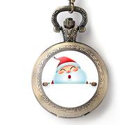 SHATONG Klassische Weihnachtsmann-Serie Quarz Retro Taschenuhr mit arabische Ziffern und Kette,Weihnachten Geschenk für Männer und Frauen