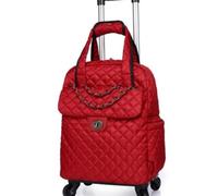 SHBHWS 18/20 Zoll Damen Handgepäck Reisetasche Kabinenreise Trolley Taschen Räder Rollgepäck Rucksack Koffer Rolltasche Für Camping, Sport und Outdoor(Red 18 Inch)