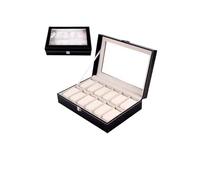 SHBHWS Abschließbare Uhrenaufbewahrungsboxen aus PU-Leder mit 12 Fächern, Schmuckvitrine for Herren und Damen, 2-stufiger Organizer for Uhren Für die Aufbewahrung von Uhren(Ivory)