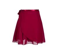SHBHWS Ballettrock Wickelrock Tanz Ballett Tanz Chiffon Rock Reine Farbe Blumendruck Praxis Trikot Ballett Tanz Kleid Frau Mädchen für Frauen/Mädchen(Color:W-red,Size:L(Height 120-165cm))