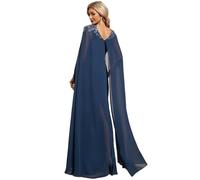 SHBHWS Elegante Kleider for die Brautmutter mit Cape-Ärmeln und Spitzenapplikationen, Hochzeitsgastkleid, Damen, Abschlussball, Abendkleid Für Hochzeiten(22W)