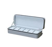 SHBHWS Reise-Uhrenbox mit integriertem Reißverschluss, staubdicht, tragbar, Aufbewahrungskoffer aus PU-Leder, Uhren-Displaybox for Reisen Für die Aufbewahrung von Uhren(Grey)