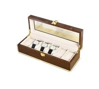 SHBHWS Uhrenbox mit Heller Sprühlackierung in brauner Kaffeeholzmaserung - 6/10/12 Bit Schmuckaufbewahrungsständer for Männer und Frauen Für die Aufbewahrung von Uhren(6-bit)