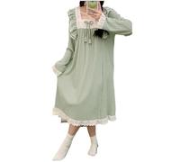SHDEYAVK, Damen Winter Schlafbekleidung 5XL Plus Größe Langarm Nachthemd Frauen Frühling Und Herbst Ins Lange Loungewear Weiche Bequeme Nachtwäsche Hause Kleid(C,5XL)