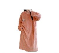 SHDEYAVK, Damen Winter Schlafbekleidung Winter Plus Größe Langarm Dicke Warme Flanell Nachthemden Frauen Lose Korallen Samt Nachtwäsche Nacht Kleid Nachthemd(5XL)