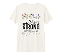 She is Strong Christian Proverbs 31:25 Stronger Than Storm Premium T-Shirt