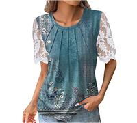 SHE.White Basic Shirt Damen Damen Sommer Oberteile Weißes Top Damen Longshirt Damen Große Größen Lange Tshirts Damen Ärmellose Bluse Sommerpullover Damen Leicht Bade Tankini Oberteil(Blau, S)