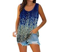 SHE.White Big Shirt Damen Weißes T-Shirt Damen Tank Top Damen Lang Oversized Tshirt Uv Shirt Damen Blusen Kurzarm Sommer Tshirts Women Unterhemd (2-Blue, L)