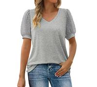 SHE.White Cartoon Damen Shirt Bluse Weiss Damen Party Top Damen Shirts Damen Sommerbluse Damen Damen Oberteil Pulli Damen Tankini Damen (1-Gray, XL)