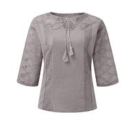 SHE.White Gym Shirt Damen Bluse Damen Langarm Tube Top Damen Damen Oberteile Sommer Locker 10Er Pack T-Shirts WeißE Bluse Tunika Damen GroßE GrößEn Trachten Tshirt Damen(1-Gray, M)