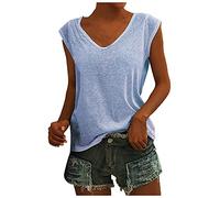 SHE.White Gym Shirt Damen T-Shirt Schwarz Damen Shapewear Damen Top Security Tshirt T-Shirt Teenager Mädchen Party Outfit Damen Activewear Für Damen Vintage Clothes (Hellblau, L)