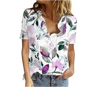 SHE.White Long Shirt Damen Lang Oberteile Damen Frühling Damen Top Elegant Team Bride Tshirt Damen Longshirt Weiße Bluse Tops Damen Netz Oberteil Frauen (2-Purple, S)