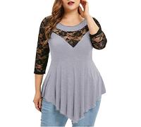 SHE.White Pieces Shirt Damen Oberteile Damen Party Glitzer Top Damen BH Top Damen Mit Cups Laufshirt Damenblusen Elegant Damen Shirts Umstandsmode Oberteil(2-Navy, XXL)