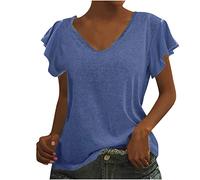 SHE.White Schwarzes Shirt Damen Opus Bluse Damen Corsette Damen Top Bluse Ohne Ärmel Damen Combat Shirt Party Oberteil Damen Große Größen Damen Hippie Kostüm Damen (2-Blue, L)